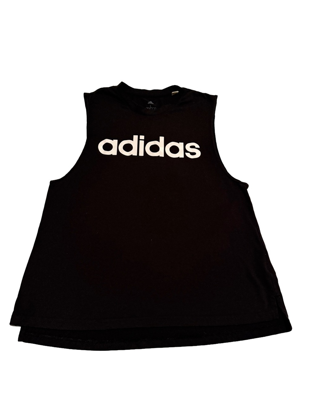 adidas Black Tank with White Logo